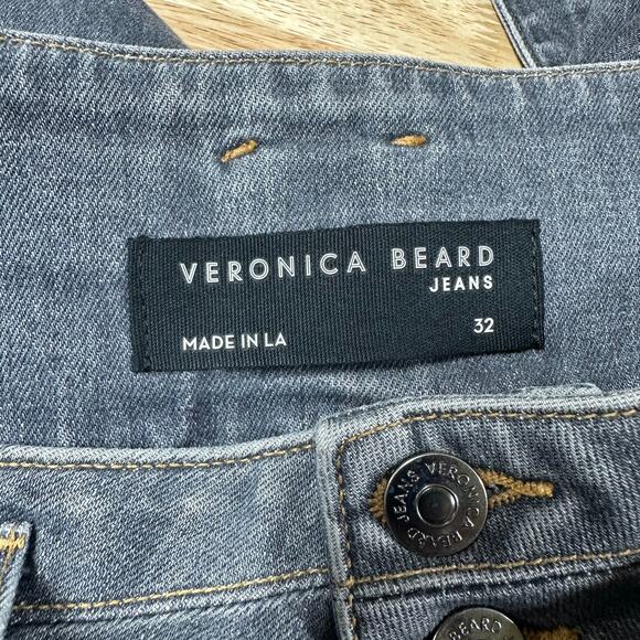 Veronica Beard Logan Straight Leg Jeans Tie Belt Extra High Rise Size 32 NWT - Picture 5 of 12